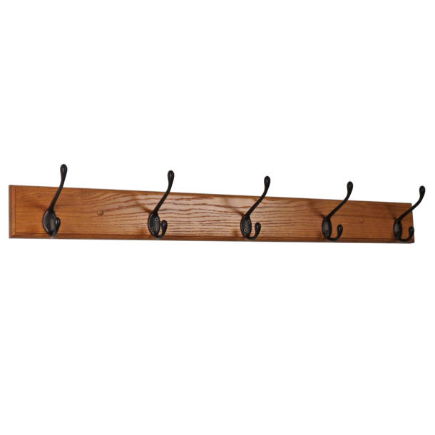 Three Posts™ Abbotsford Solid Wood Wall 4 Hook Wall Mounted Coat Rack